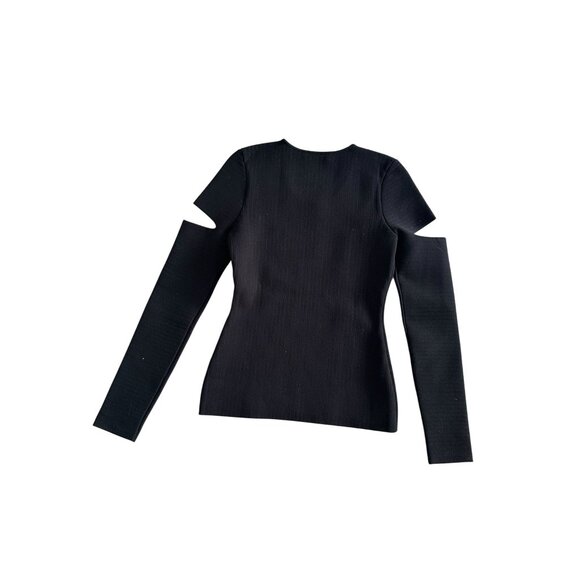 ALEXANDER WANG Black Cold Shoulder Sweater Top Size XS - Picture 8 of 8
